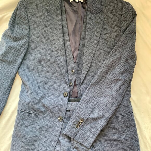 REISS 3-PIECE CHECK SUIT - Picture 10 of 10